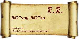 Révay Réka névjegykártya